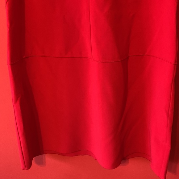 Loft Red Shift Dress with Decorative Seams - Picture 8 of 10